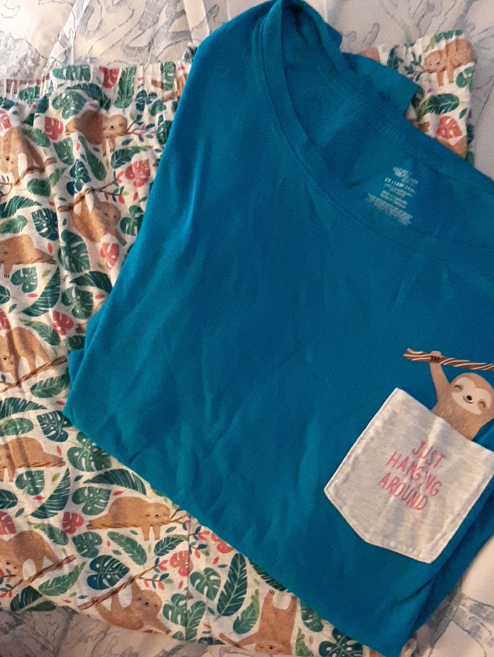 Secret Treasures New 2X Sloth Pajama Set, Super Cozy & Fun